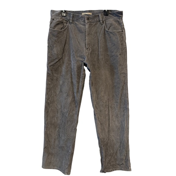 L.L. Bean Other - LL Bean Mens Gray Corduroy Pants Natural Fit 100% Cotton Straight Leg 34x31